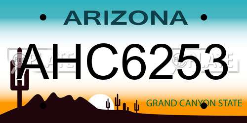 AHC6253 Arizona License Plate