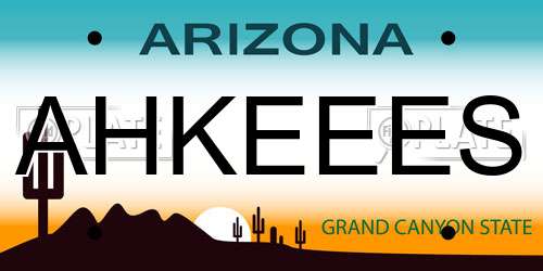AHKEEES Arizona License Plate