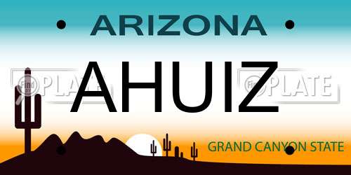 AHUIZ Arizona License Plate