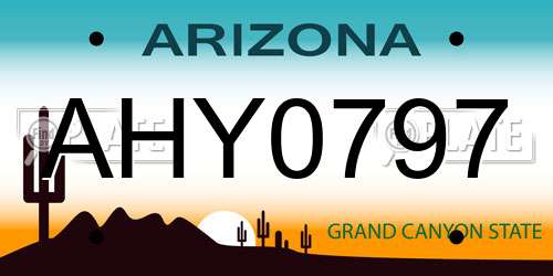 AHY0797 Arizona License Plate