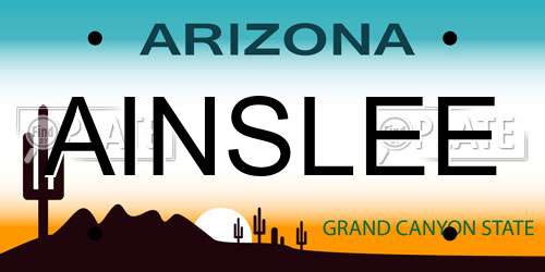 AINSLEE Arizona License Plate