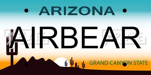AIRBEAR Arizona License Plate