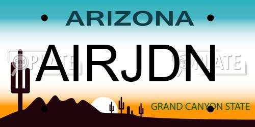 AIRJDN Arizona License Plate