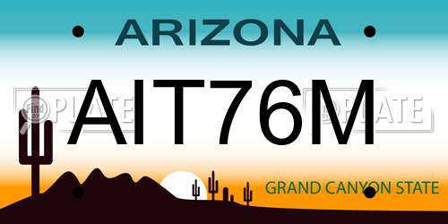 AIT76M Arizona License Plate