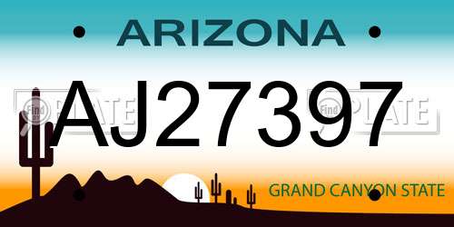 AJ27397 Arizona License Plate
