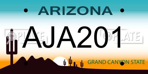 AJA201 Arizona License Plate