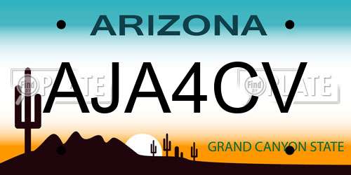 AJA4CV Arizona License Plate