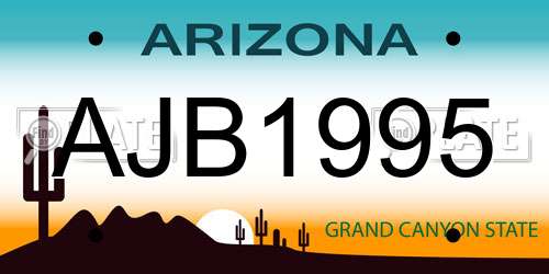 AJB1995 Arizona License Plate