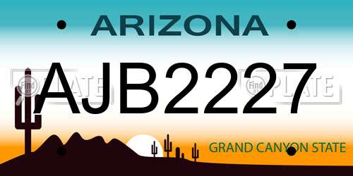 AJB2227 Arizona License Plate