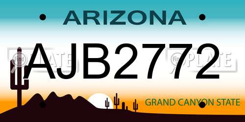 AJB2772 Arizona License Plate