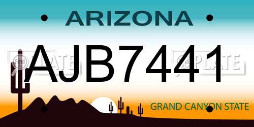AJB7441 Arizona License Plate
