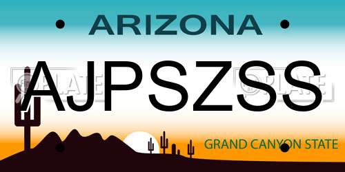 AJPSZSS Arizona License Plate