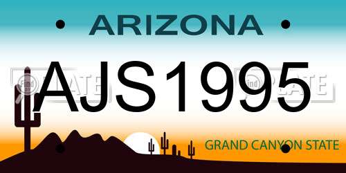 AJS1995 Arizona License Plate