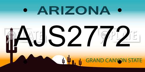AJS2772 Arizona License Plate