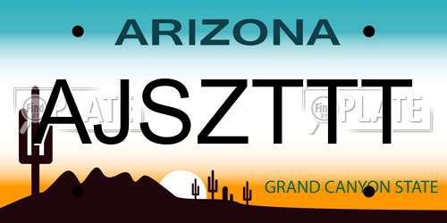 AJSZTTT Arizona License Plate