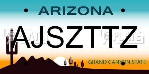 AJSZTTZ Arizona License Plate