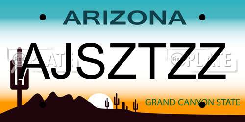 AJSZTZZ Arizona License Plate