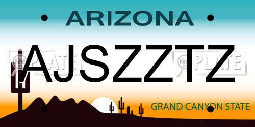 AJSZZTZ Arizona License Plate