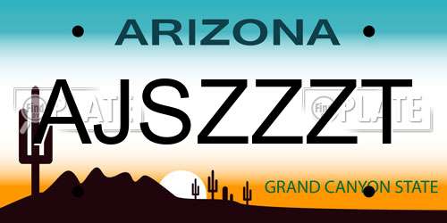 AJSZZZT Arizona License Plate