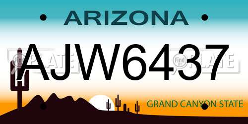 AJW6437 Arizona License Plate