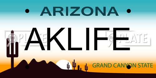 AKLIFE Arizona License Plate
