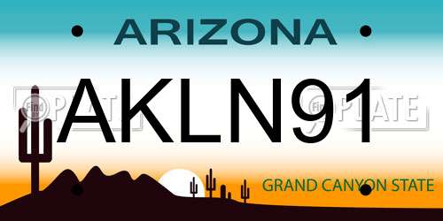 AKLN91 Arizona License Plate
