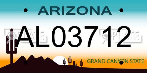 AL03712 Arizona License Plate