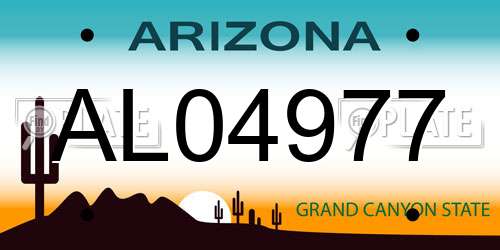 AL04977 Arizona License Plate