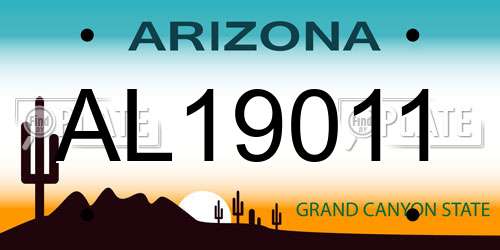AL19011 Arizona License Plate