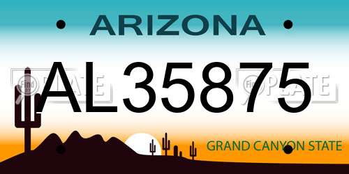AL35875 Arizona License Plate