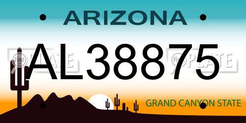 AL38875 Arizona License Plate
