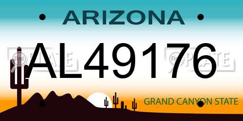 AL49176 Arizona License Plate