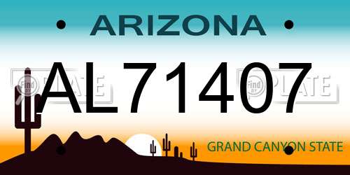 AL71407 Arizona License Plate