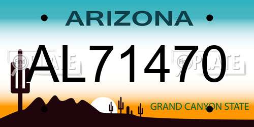 AL71470 Arizona License Plate