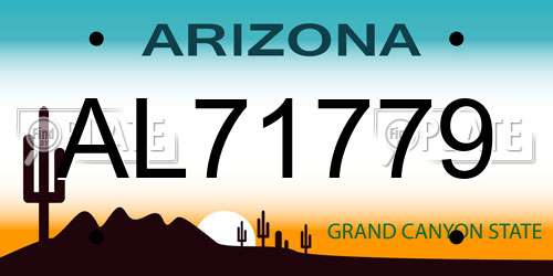 AL71779 Arizona License Plate