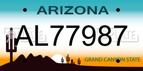 AL77987 Arizona License Plate