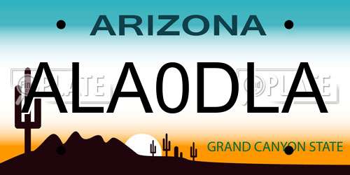 ALA0DLA Arizona License Plate