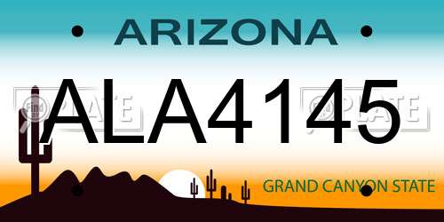 ALA4145 Arizona License Plate