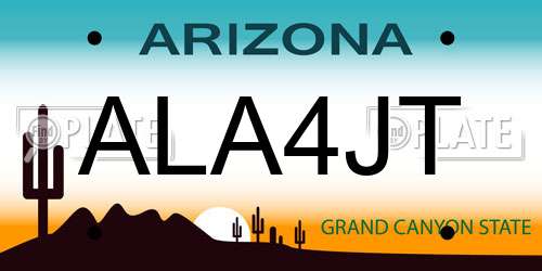 ALA4JT Arizona License Plate