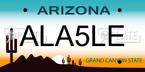 ALA5LE Arizona License Plate