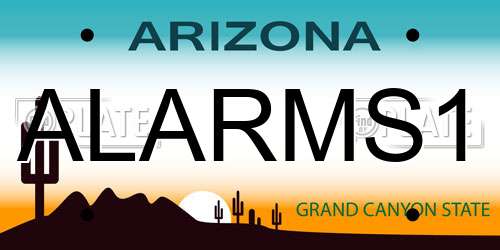 ALARMS1 Arizona License Plate