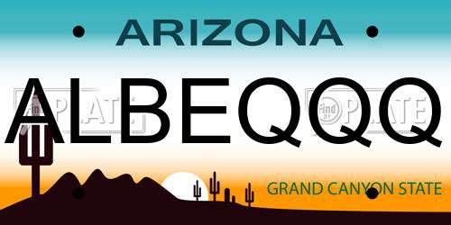 ALBEQQQ Arizona License Plate