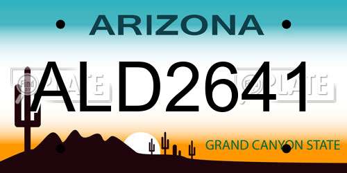 ALD2641 Arizona License Plate