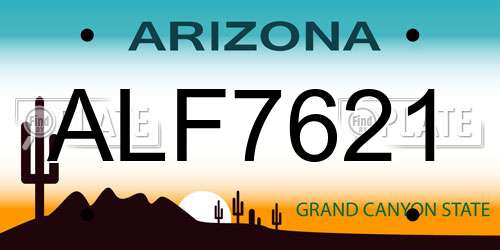 ALF7621 Arizona License Plate