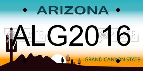 ALG2016 Arizona License Plate