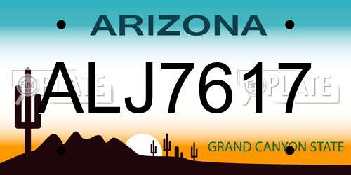 ALJ7617 Arizona License Plate