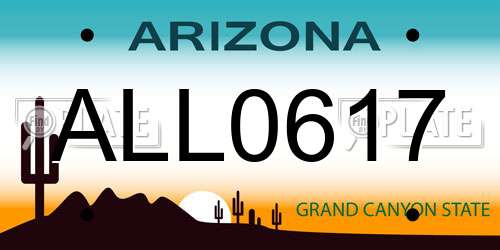 ALL0617 Arizona License Plate