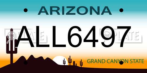 ALL6497 Arizona License Plate