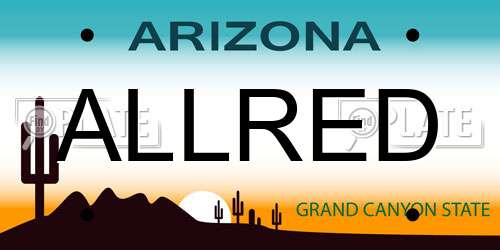 ALLRED Arizona License Plate