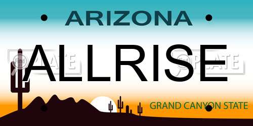 ALLRISE Arizona License Plate